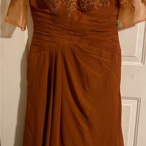Elegant Rust Orange Dress
